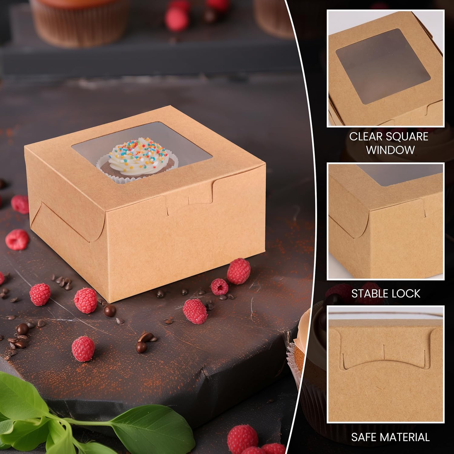 Cajas Kraft para Pastelería 50u Cajas Kraft para Pastelería 50u